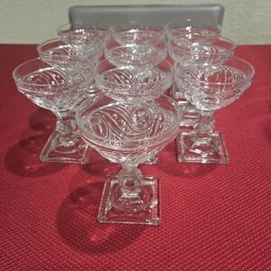 Set of 10 Vintage Glasses - 5" tall & 3.5" wide